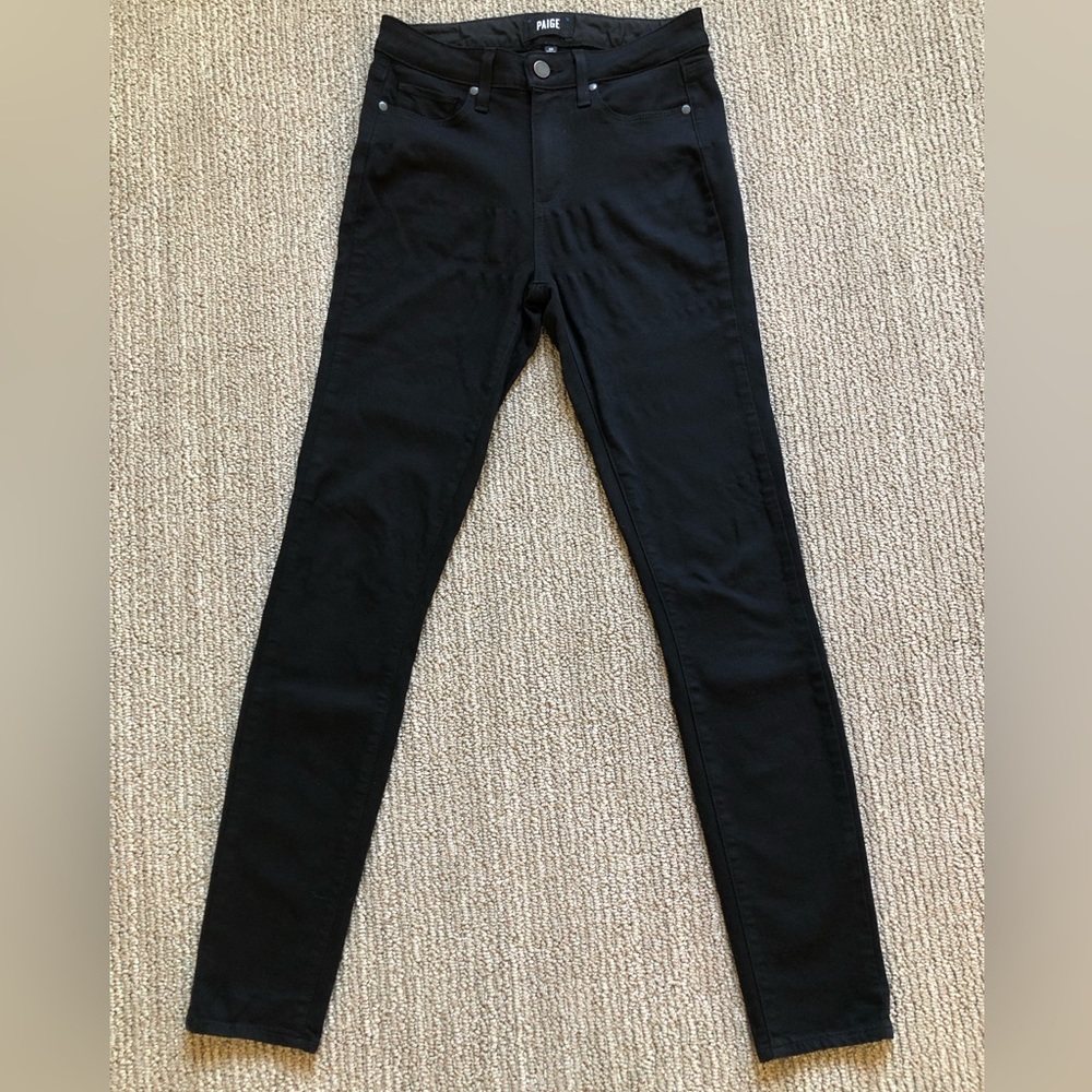PAIGE Hoxton ultra skinny. Color black shadow. High rise 10”, inseam 30”
